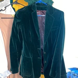 Boutique Size 10 crushed velvet emerald green blazer
